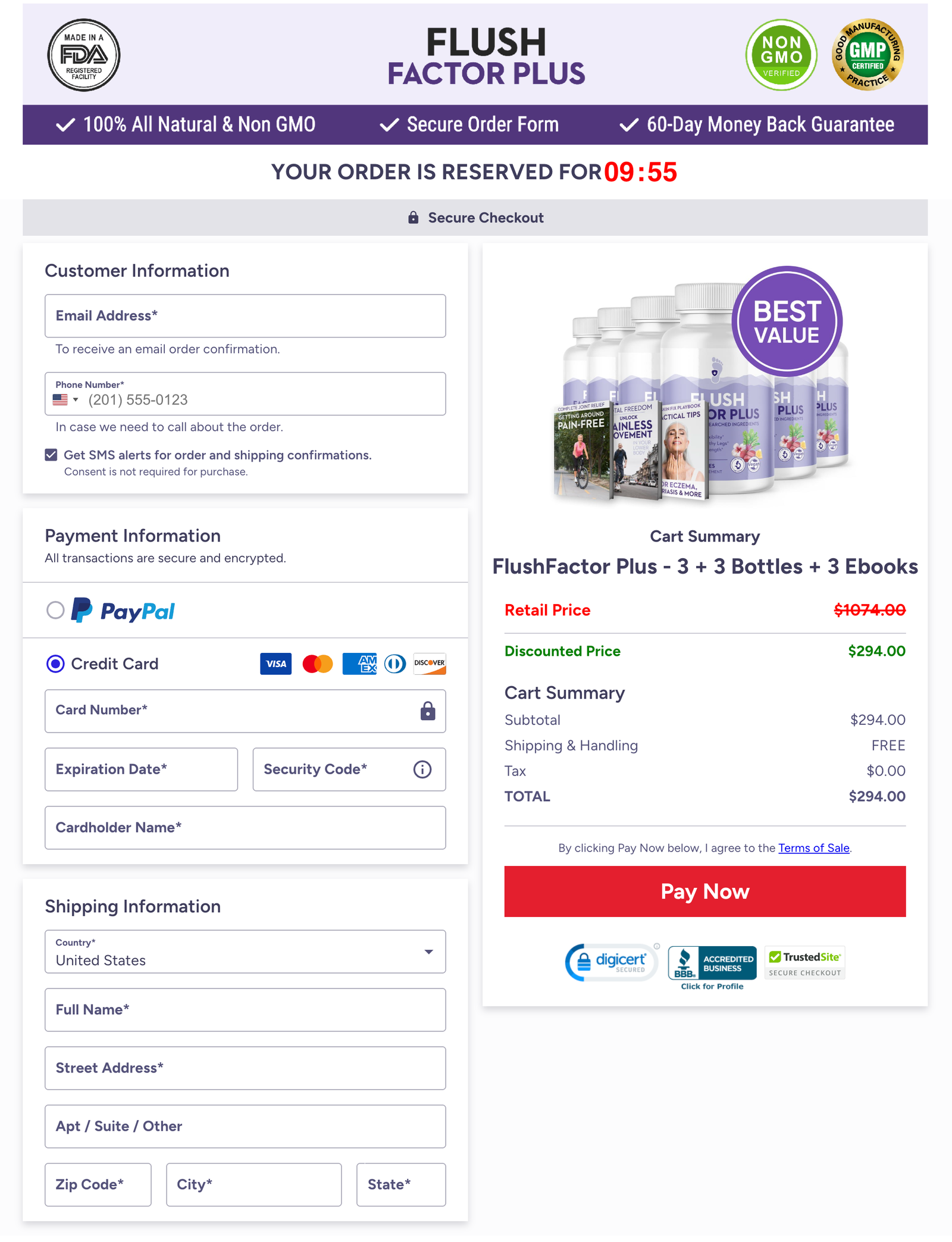 Flush Factor Plus Official Website Secure Order Page
